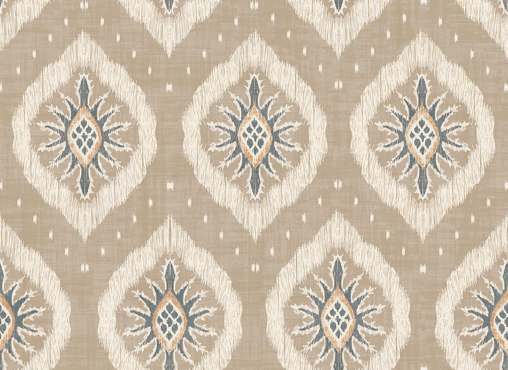 Odina Ikat Wallpaper in Natural color - pattern number 100036EH - by Seabrook in the Heritage Tales collection