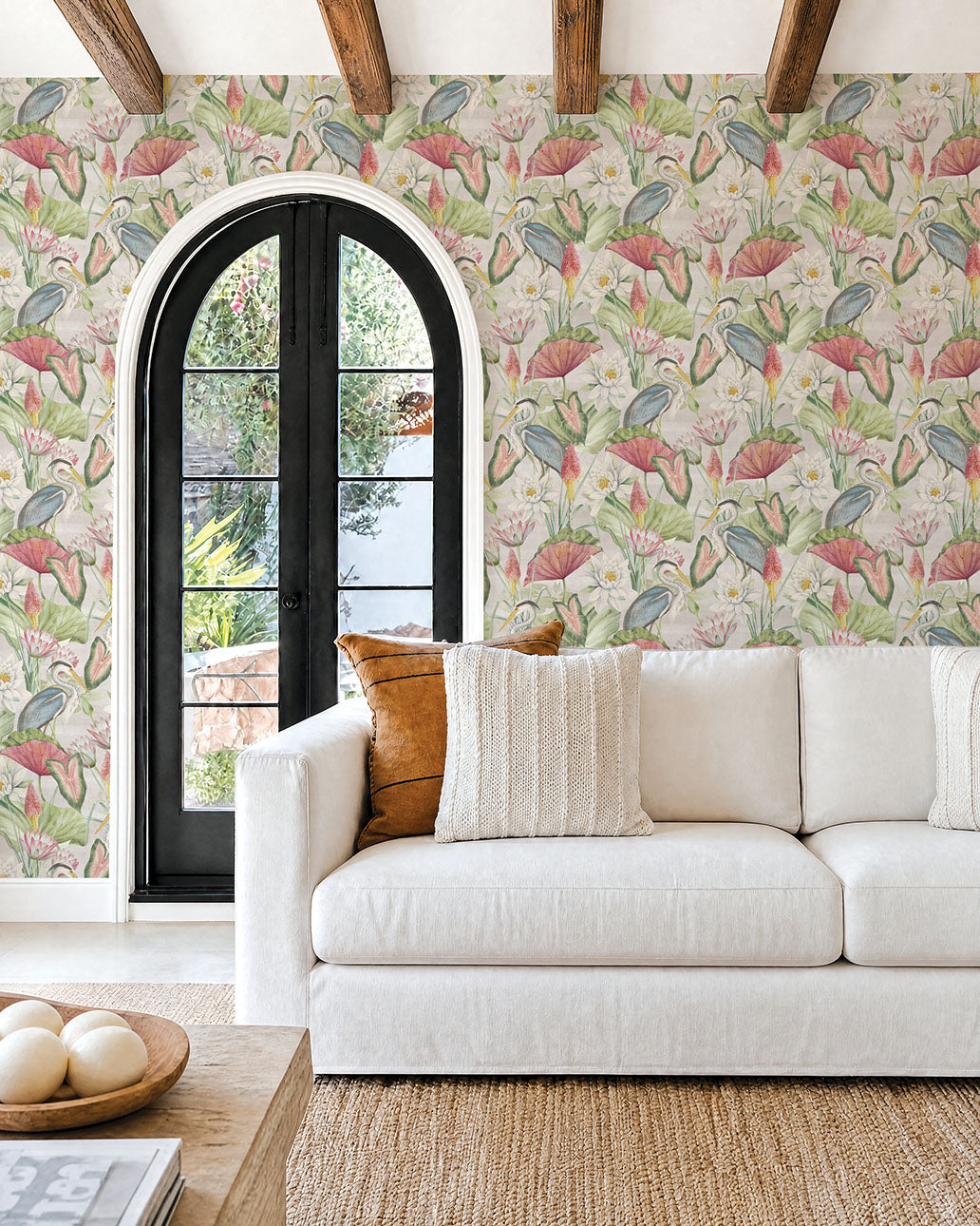 Waterlily Lake Wallpaper in Linen/Multi color - pattern number 100046EH - by Seabrook in the Heritage Tales collection