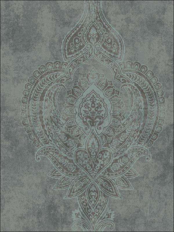 Gillingham fabric in charcoal and dusty blue color - pattern number CB74602 - by Carl Robinson in the Carl Robinson 7 Monte Carlo collection