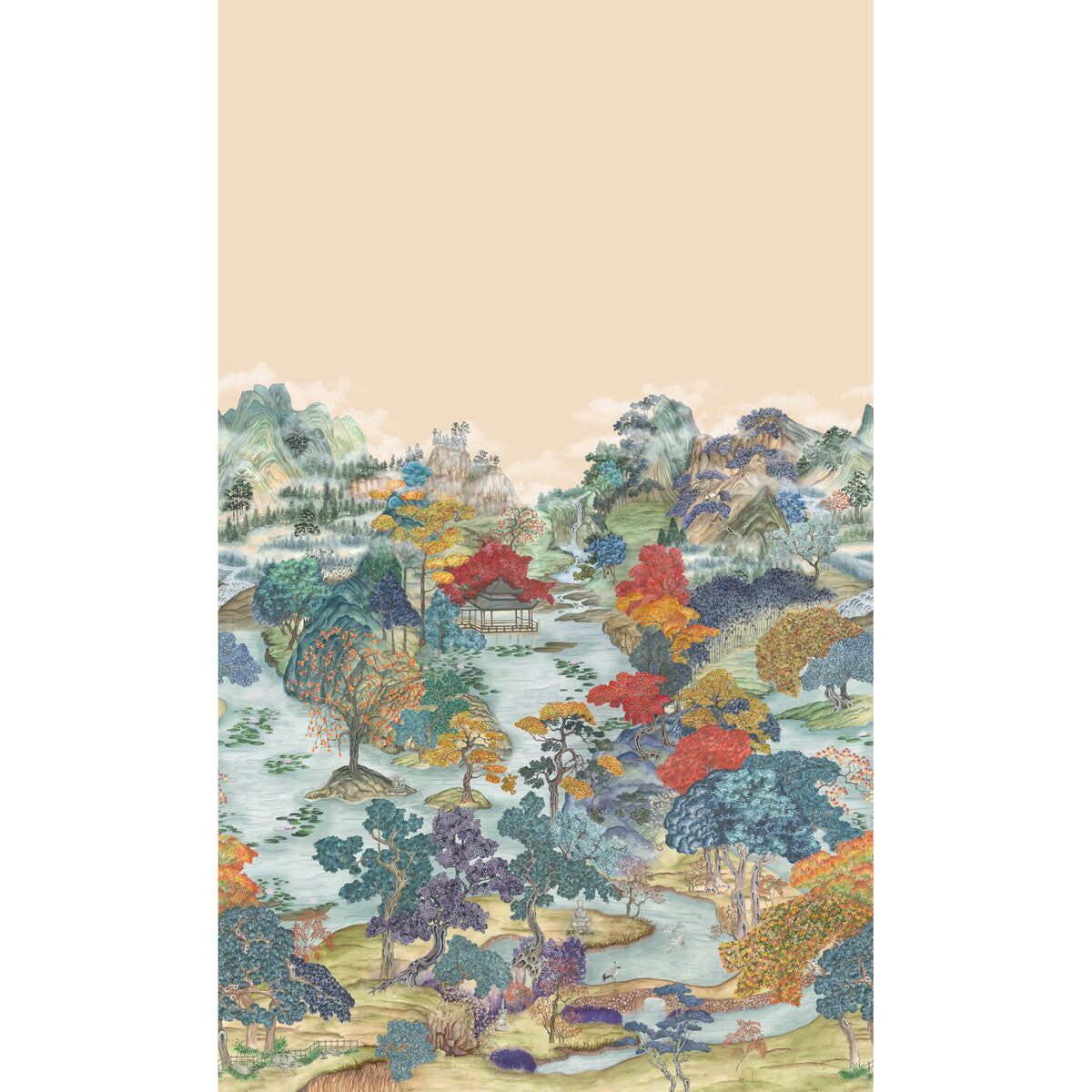 Pavilion Panel Mural in soft maple color - pattern number 126/12044.CS.0 - by Cole and Son in the Shinrin Yoku collection