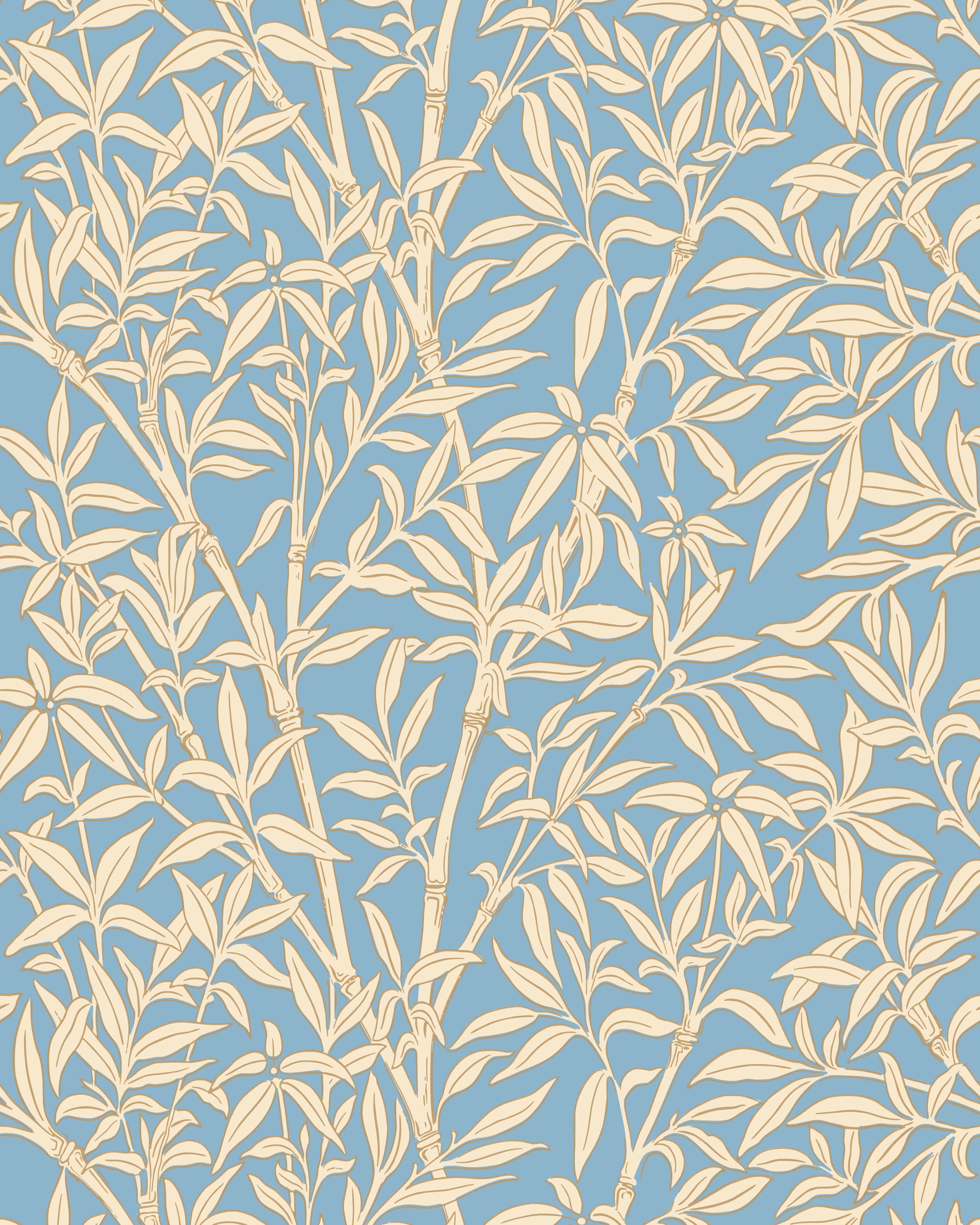 Bamboo Forest Wallpaper in yellow/blue color - pattern number 127/1002.CS.0 - by Cole and Son in the Classics Vol I collection