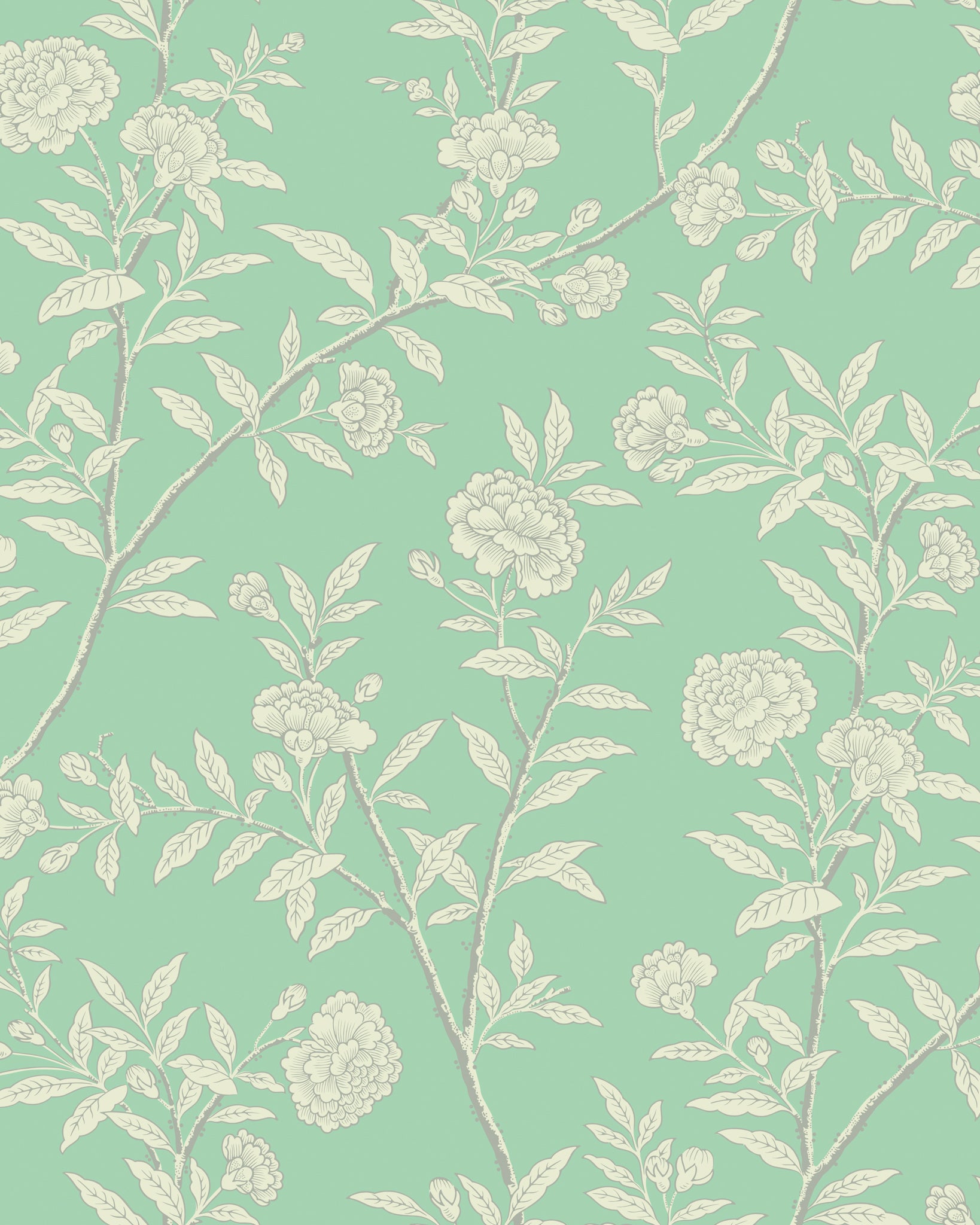 Roseberry Wallpaper in jade color - pattern number 127/3016.CS.0 - by Cole and Son in the Classics Vol I collection