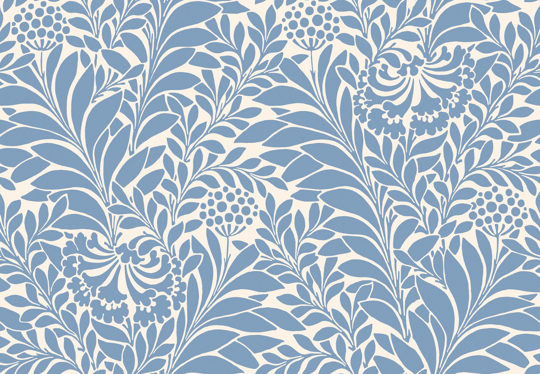 Honeysuckle Wallpaper in cornflower blue color - pattern number 127/5025.CS.0 - by Cole and Son in the Classics Vol I collection