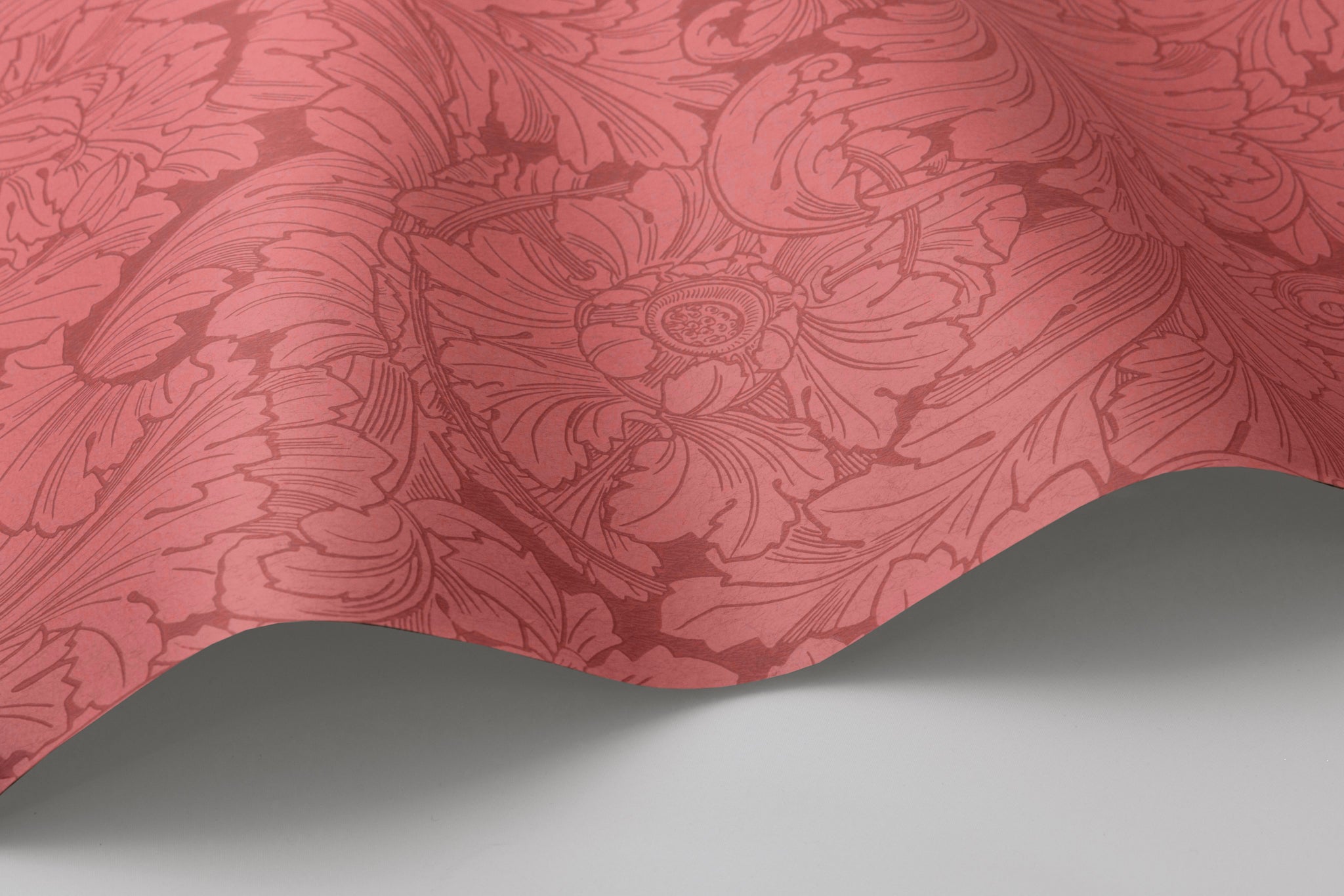 Acanthus Wallpaper in stately home red color - pattern number 127/6033.CS.0 - by Cole and Son in the Classics Vol I collection