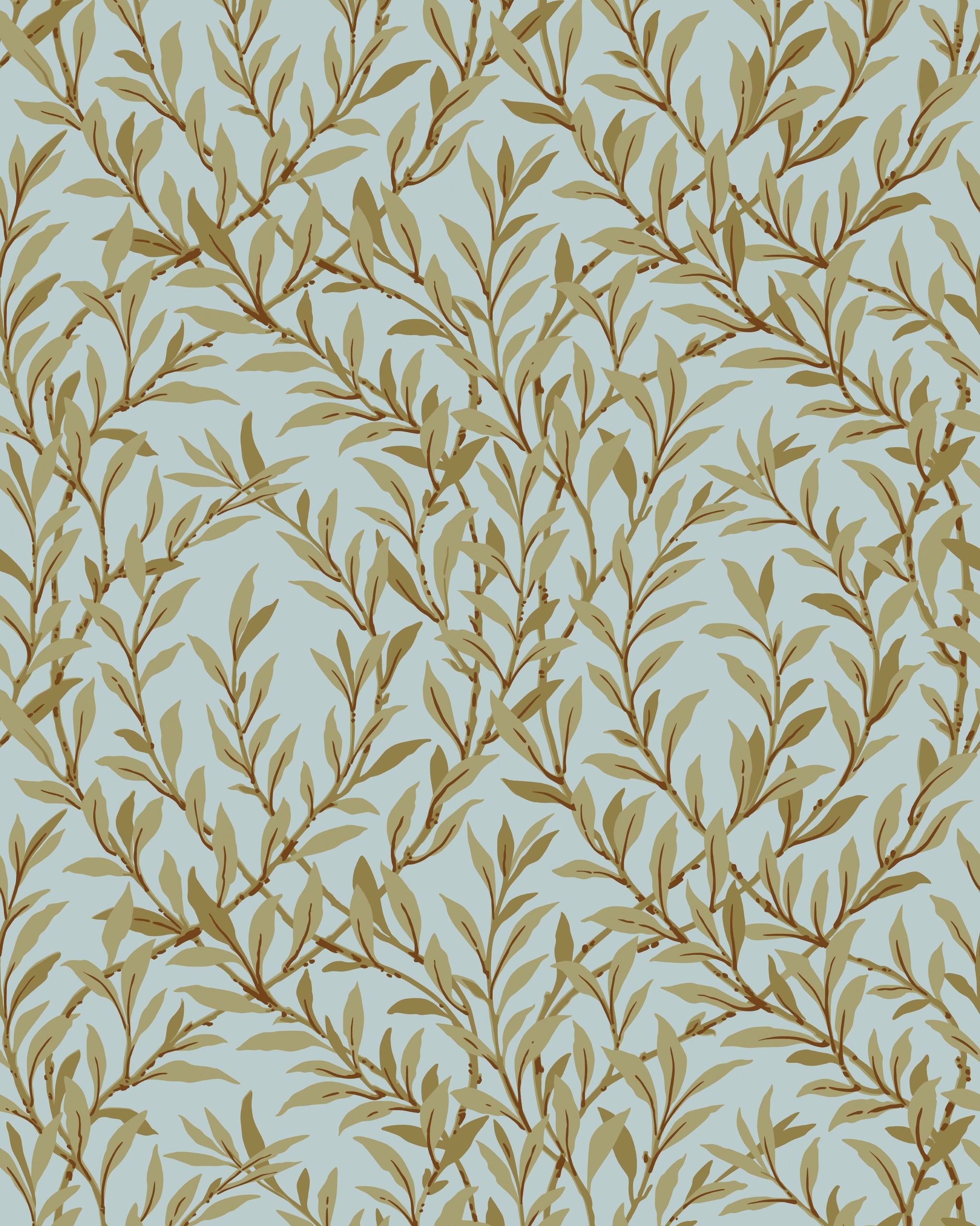 Willow Branch Wallpaper in olive/teal color - pattern number 127/7035.CS.0 - by Cole and Son in the Classics Vol I collection