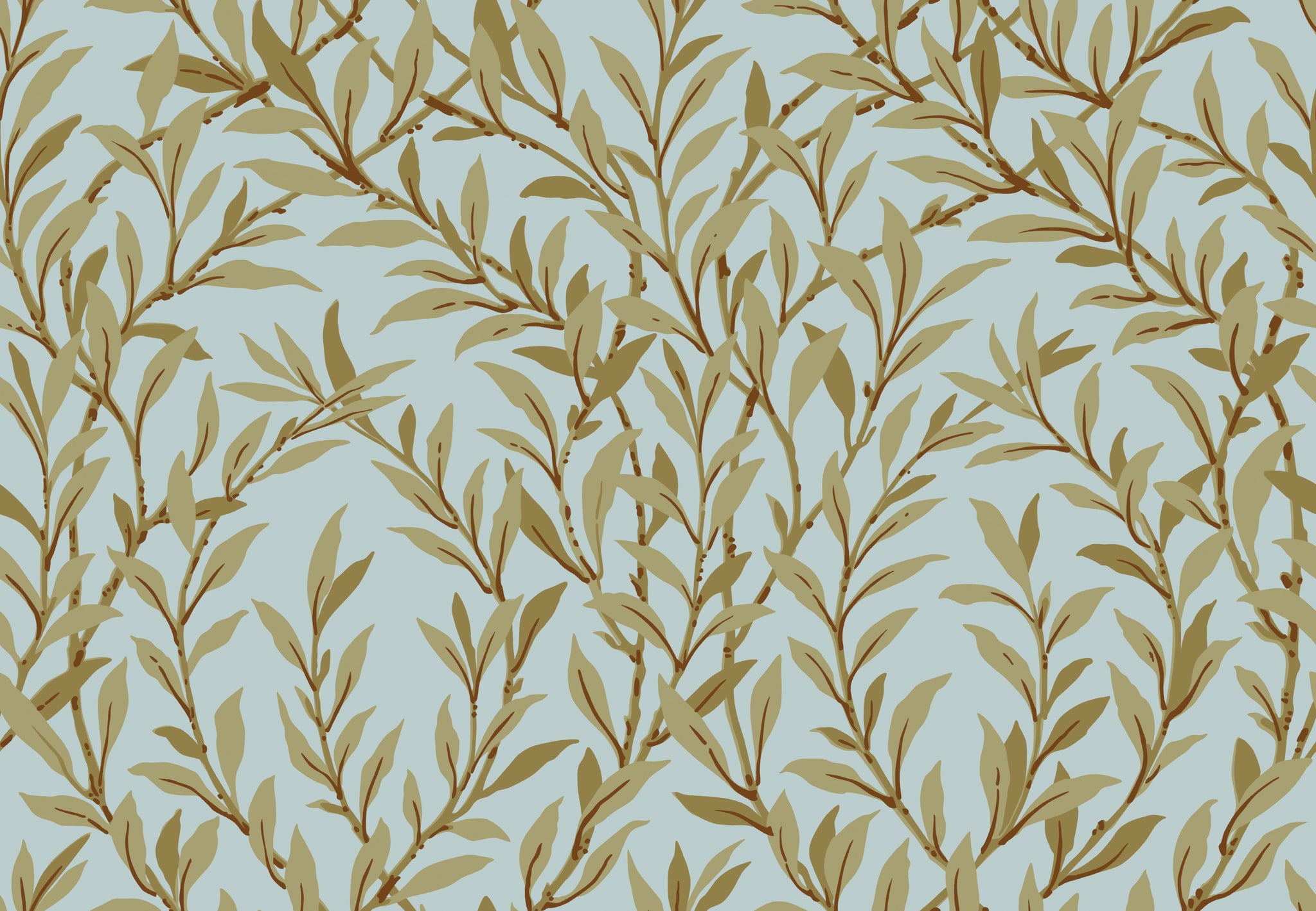 Willow Branch Wallpaper in olive/teal color - pattern number 127/7035.CS.0 - by Cole and Son in the Classics Vol I collection
