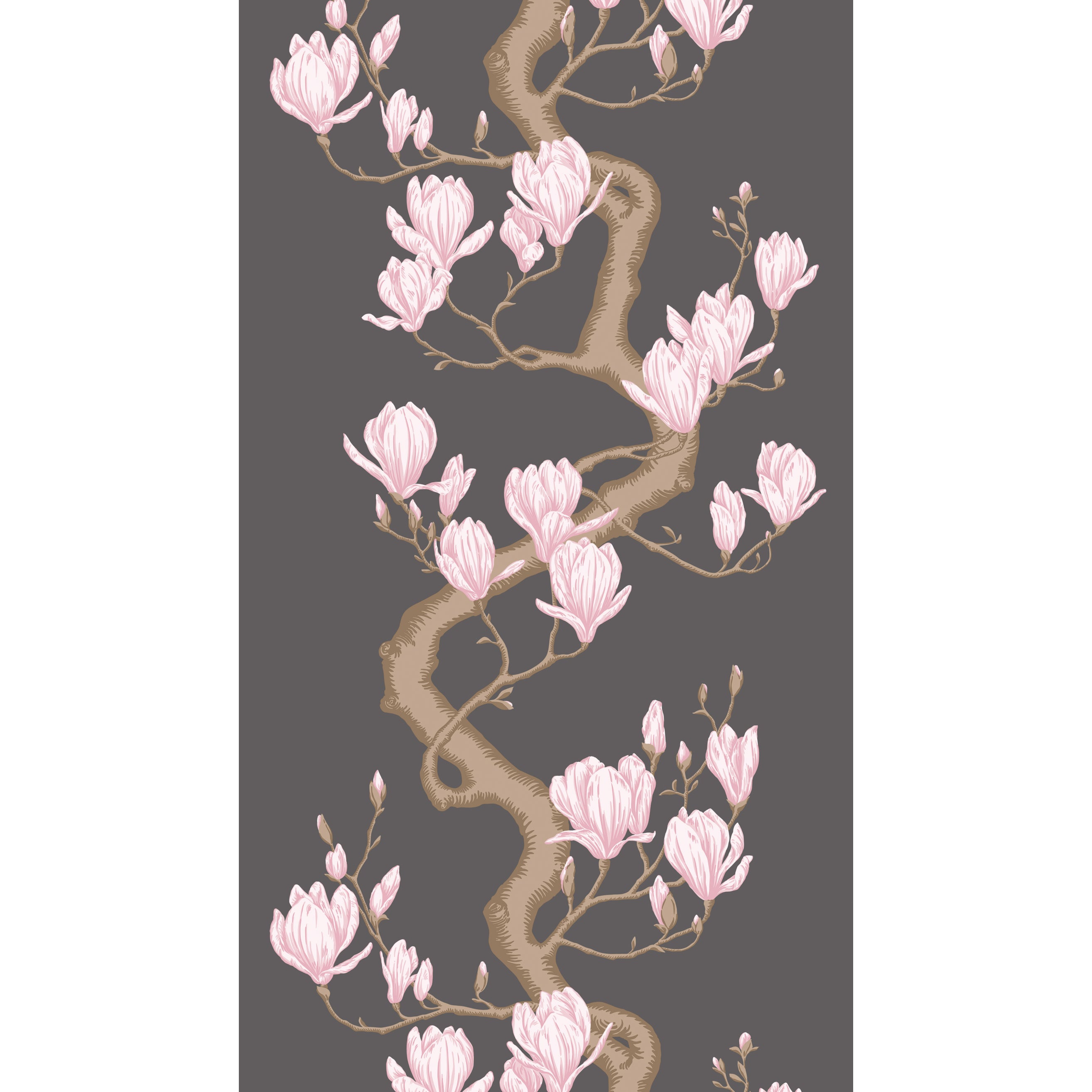 Magnolia Tree Wallpaper in charcoal/pink color - pattern number 128/1001.CS.0 - by Cole and Son in the Classics Vol II collection
