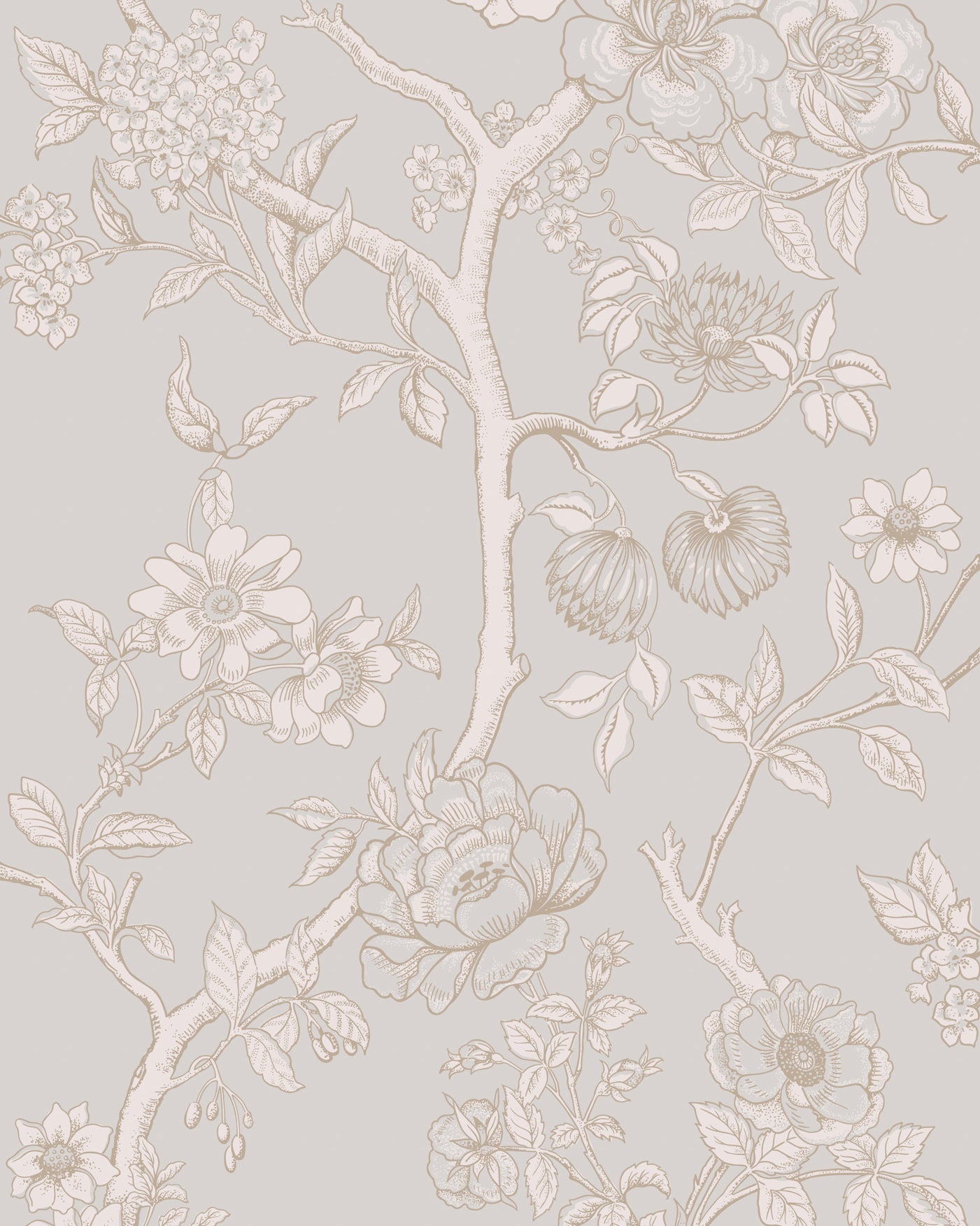 Paradise Tree Wallpaper in dove grey color - pattern number 128/2007.CS.0 - by Cole and Son in the Classics Vol II collection