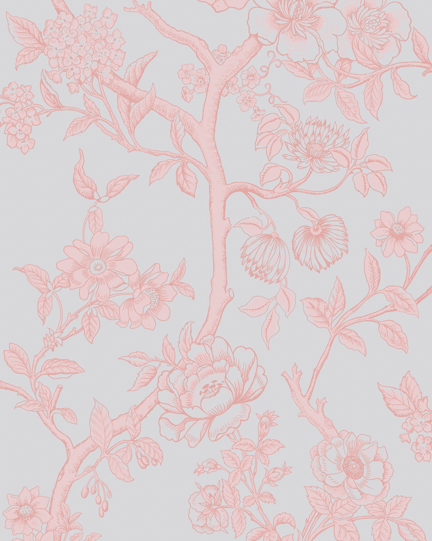 Paradise Tree Wallpaper in pastel blue color - pattern number 128/2008.CS.0 - by Cole and Son in the Classics Vol II collection