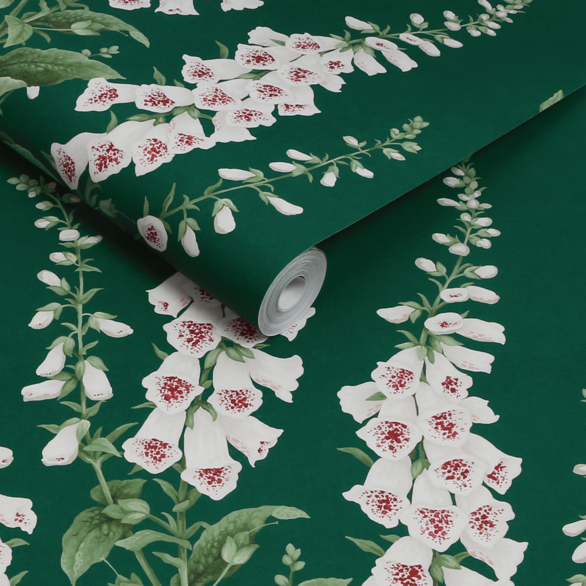 Foxglove Wallpaper in emerald color - pattern number 130306 - by Graham and Brown in the 2025 Exclusives collection