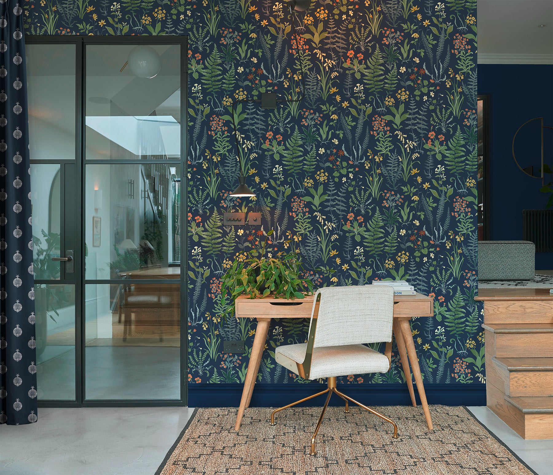 Oshibana Wallpaper in blue color - pattern number 130315 - by Graham and Brown in the 2025 Exclusives collection