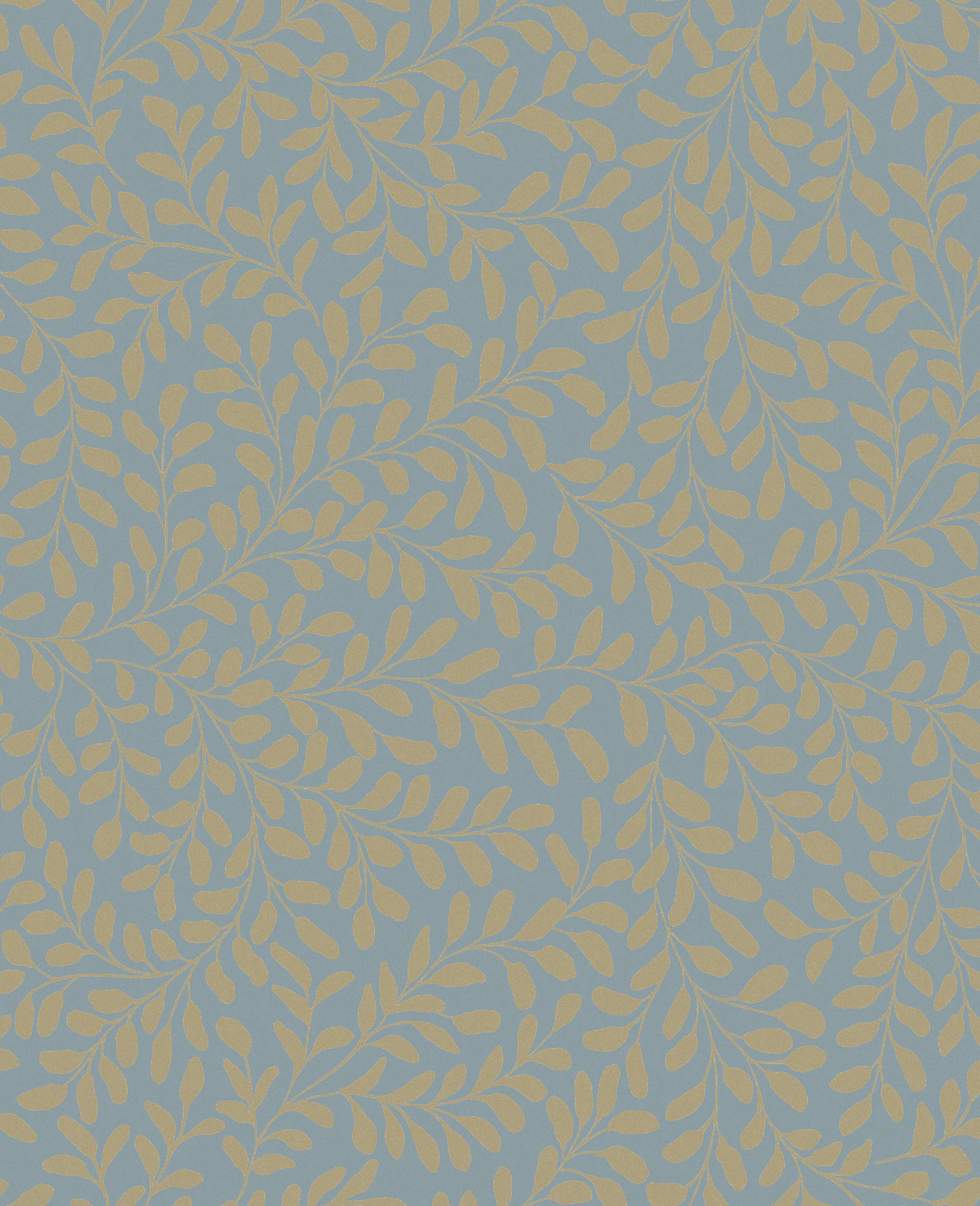 Gilded Leaf Wallpaper in sky blue & pale gold color - pattern number 130368 - by Graham and Brown in the 2025 Exclusives collection