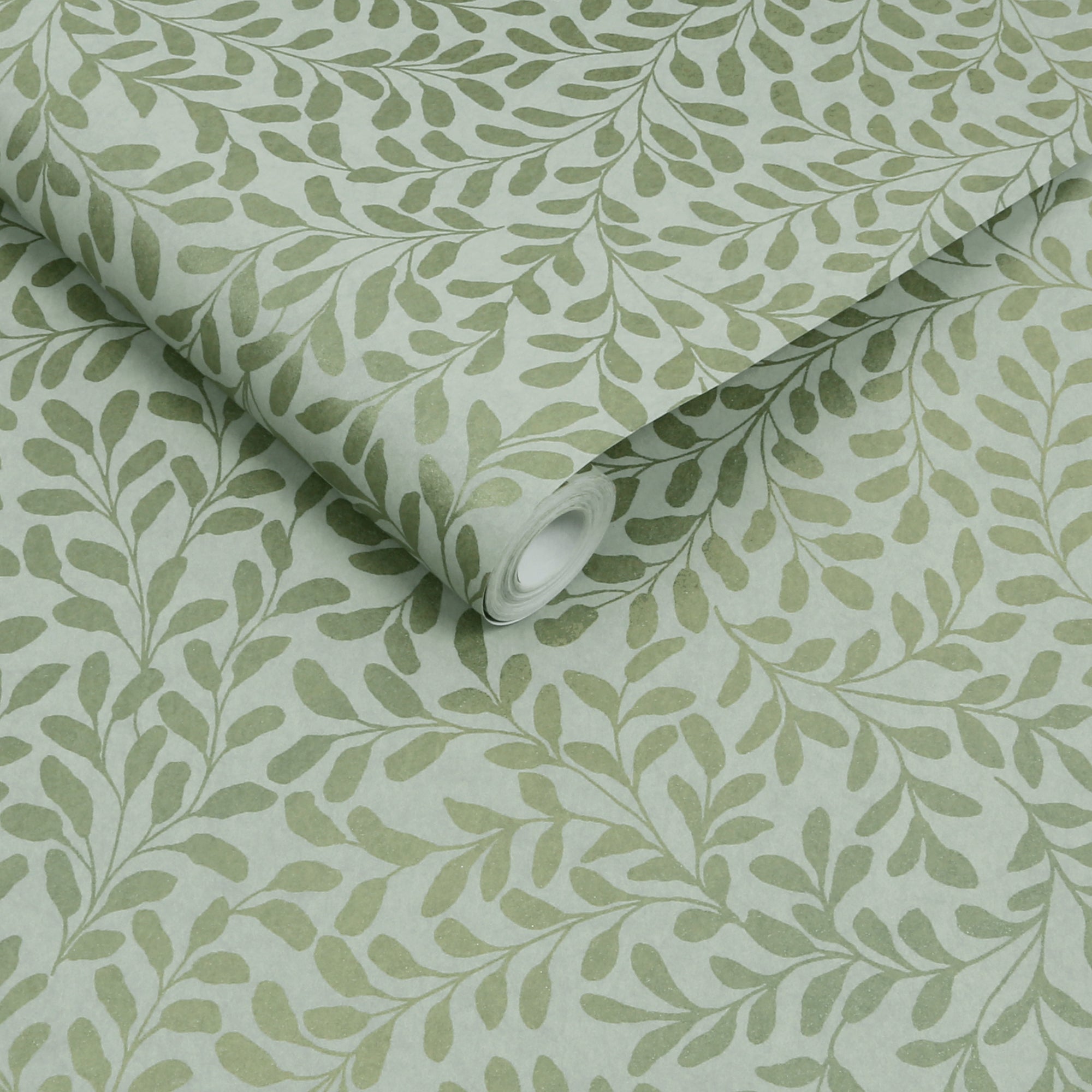 Gilded Leaf Wallpaper in sage color - pattern number 130369 - by Graham and Brown in the 2025 Exclusives collection