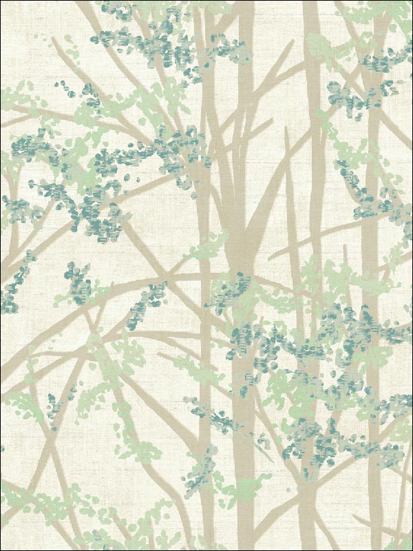Summer Leaves wallpaper in 40004 color - pattern number SG40004 - by Pelican Prints in the Sage II collection