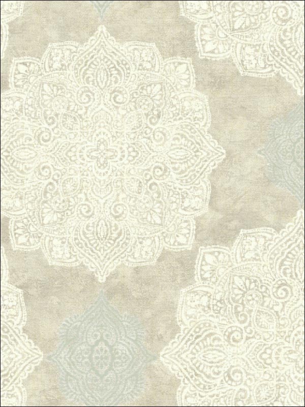Medallion wallpaper in 42002 color - pattern number SG42002 - by Pelican Prints in the Sage II collection