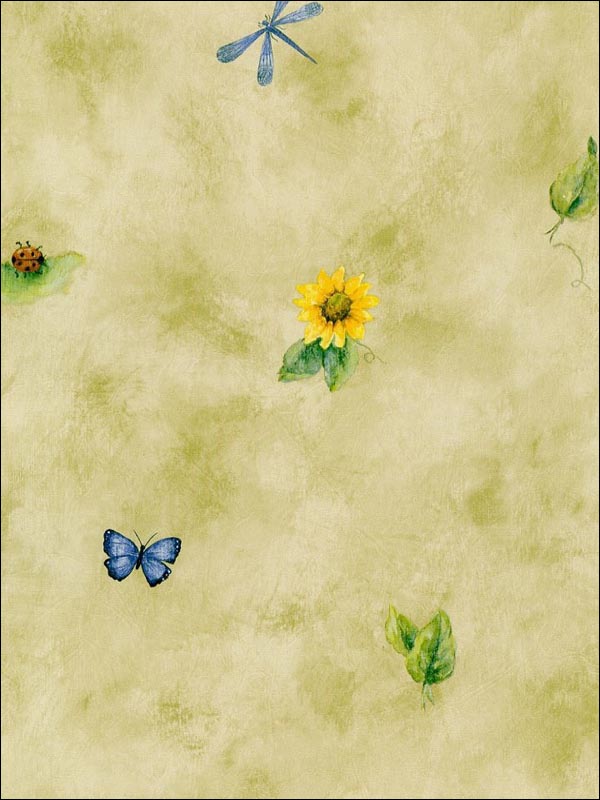 Sunflower Spot fabric in blues greens yellows color - pattern number BG19541 - by Patton Norwall in the Fresh Kitchens 5 collection