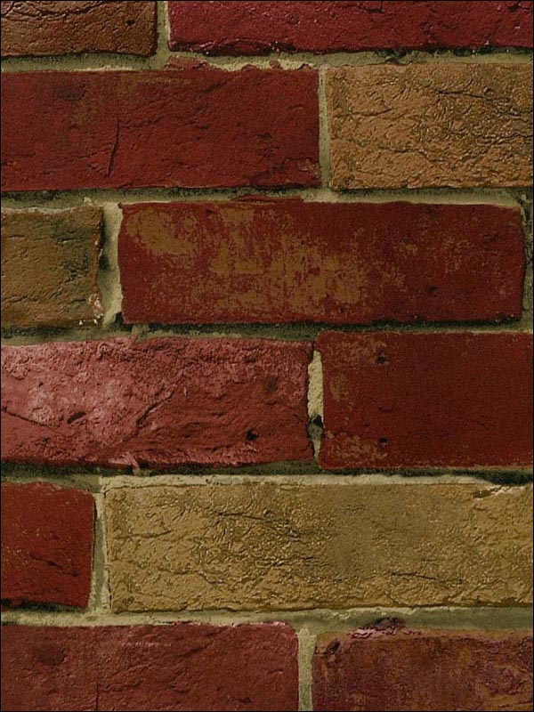 Photo Brick fabric in reds color - pattern number BG21586 - by Patton Norwall in the Fresh Kitchens 5 collection