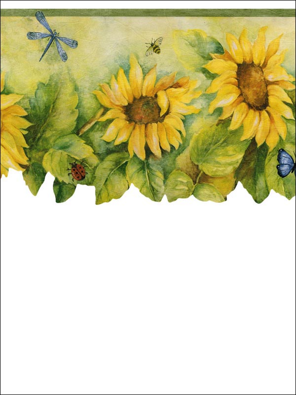 Die Cut Sunflower fabric in blues greens yellows color - pattern number BG71361DC - by Patton Norwall in the Fresh Kitchens 5 collection