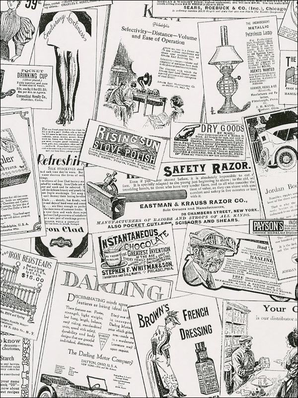 Newspapers fabric in blacks whites color - pattern number BK32083 - by Patton Norwall in the Fresh Kitchens 5 collection