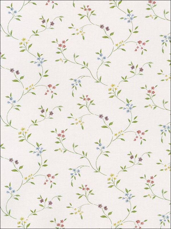 Small Floral Trail fabric in whites color - pattern number CN24604 - by Patton Norwall in the Fresh Kitchens 5 collection