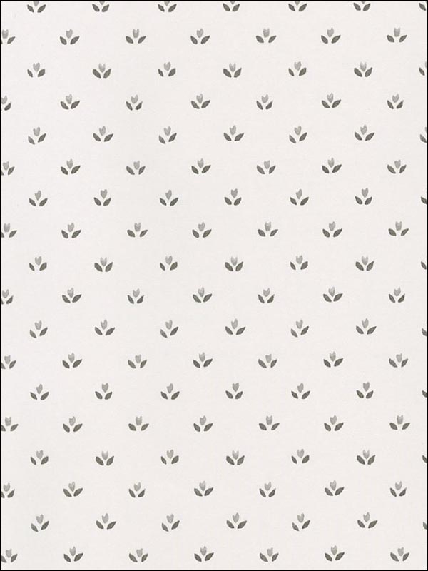 Tulips wallpaper in greys whites color - pattern number FK34404 - by Patton Norwall in the Fresh Kitchens 5 collection