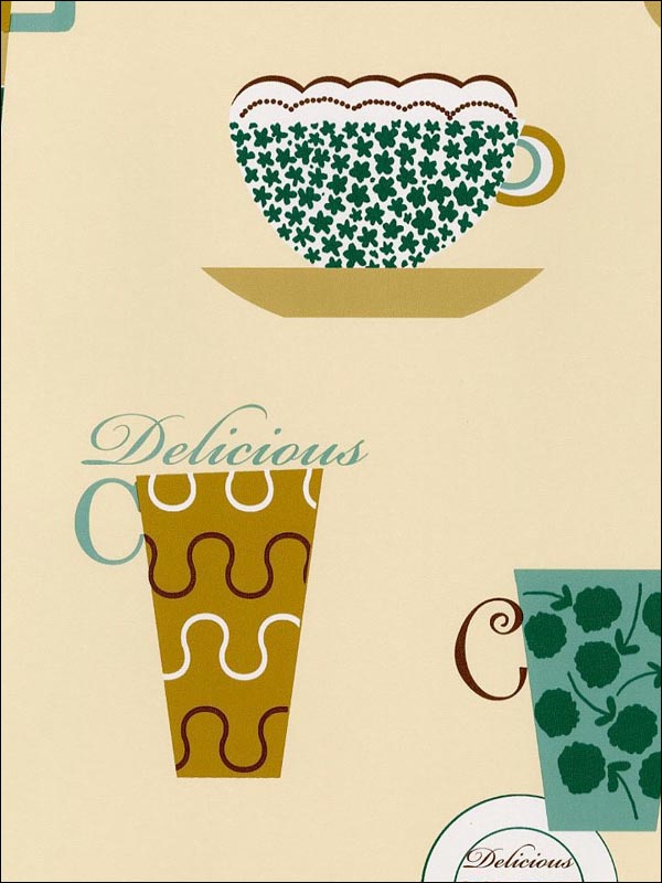 Coffee Time fabric in black brown red color - pattern number FK34429 - by Patton Norwall in the Fresh Kitchens 5 collection