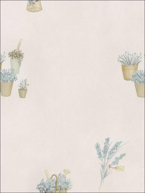 Fresh Herbs fabric in blues browns color - pattern number FK34431 - by Patton Norwall in the Fresh Kitchens 5 collection