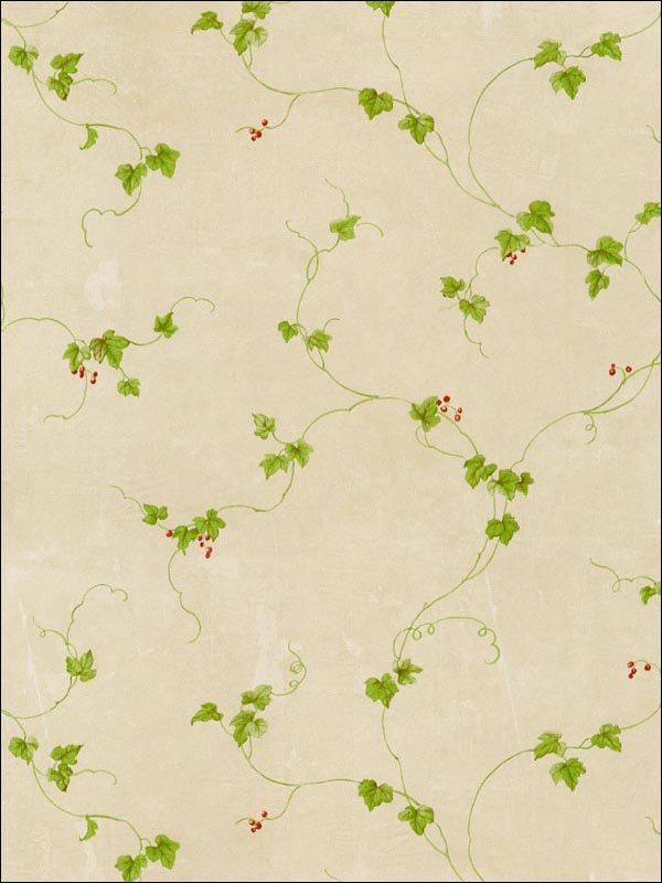 Small Berries Trail wallpaper in browns greens reds color - pattern number FK34435 - by Patton Norwall in the Fresh Kitchens 5 collection