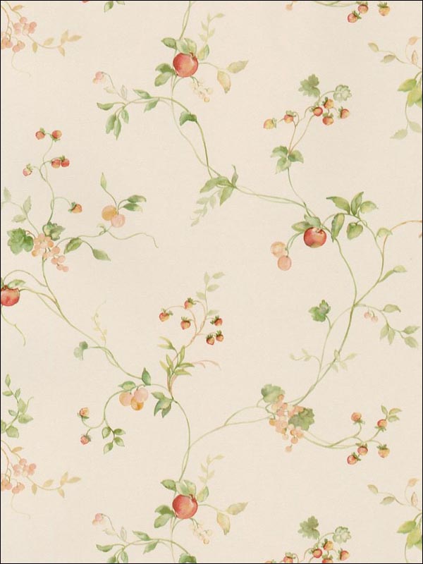 Mini Fruit Trail wallpaper in greens oranges color - pattern number KC28535 - by Patton Norwall in the Fresh Kitchens 5 collection