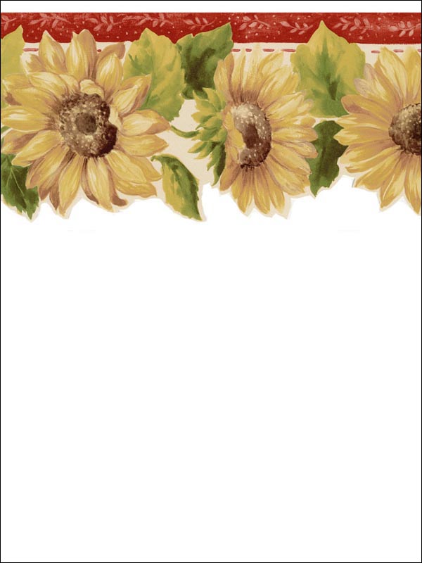 Tournesol border in greens reds yellows color - pattern number KC78356DC - by Patton Norwall in the Fresh Kitchens 5 collection