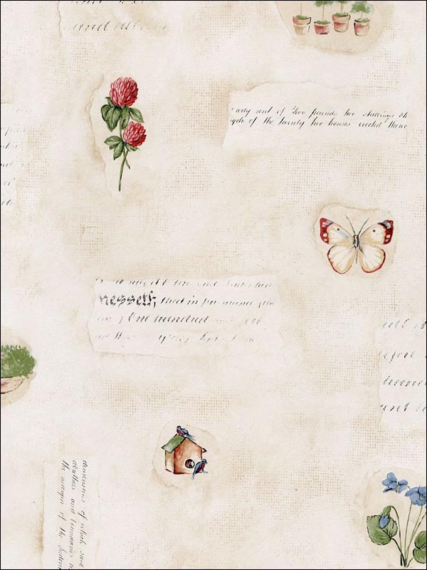 Collage Garden Sidewall fabric in blues greens reds color - pattern number KS15180 - by Patton Norwall in the Fresh Kitchens 5 collection