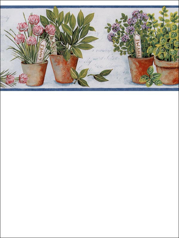 Kitchen Herb fabric in blues greens color - pattern number KV79531 - by Patton Norwall in the Fresh Kitchens 5 collection