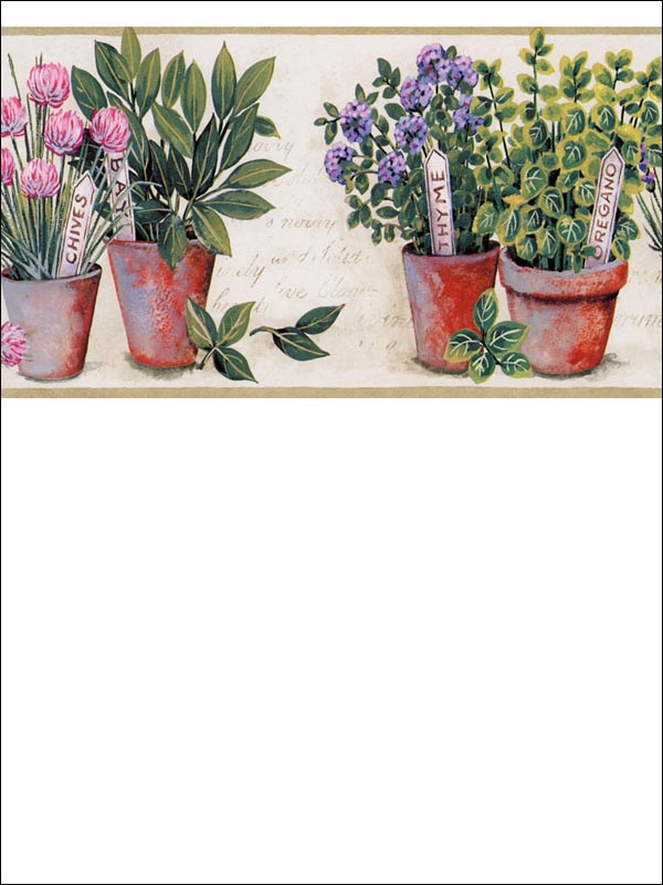 Kitchen Herb fabric in blues greens pinks color - pattern number KV79535 - by Patton Norwall in the Fresh Kitchens 5 collection