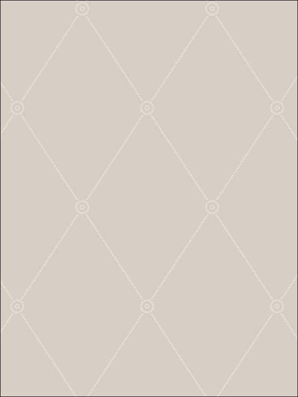 Large Georgian Rope Trellis fabric in putty color - pattern number 100/13061.CS.0 - by Cole and Son in the Archive Anthology collection