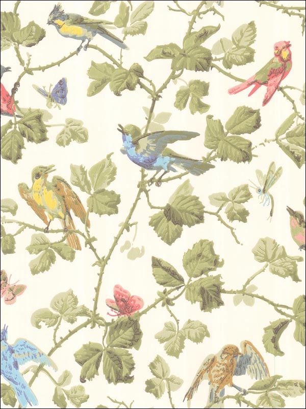 Winter Birds wallpaper in multi coloured color - pattern number 100/2006.CS.0 - by Cole and Son in the Archive Anthology collection