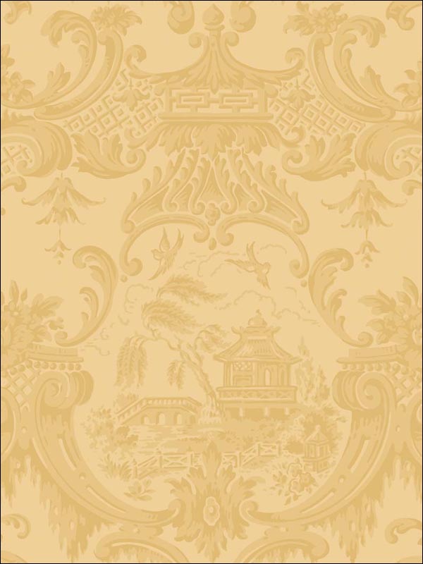 Chippendale China wallpaper in yellow color - pattern number 100/3014.CS.0 - by Cole and Son in the Archive Anthology collection