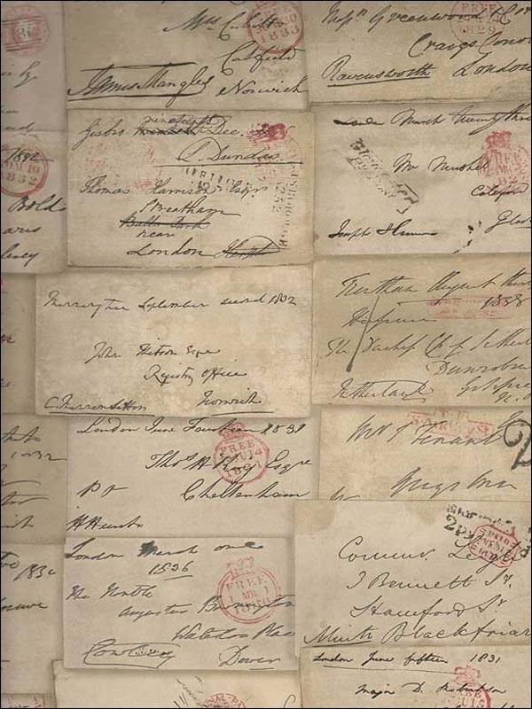 Love Letter fabric in parchment color - pattern number AMW10043.16.0 - by Andrew Martin in the Navigator collection