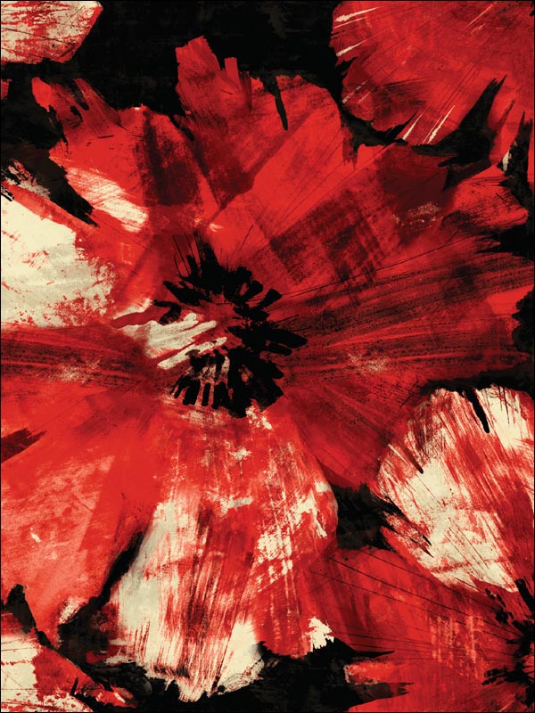 Curie Abstract Floral fabric in metallic gold and crimson color - pattern number AV50001 - by Seabrook in the Avant Garde by Seabrook Designs collection