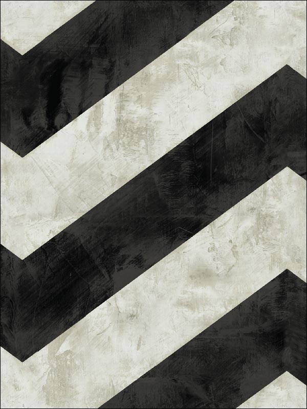 Hubble Chevron fabric in metallic ebony and ivory color - pattern number AV50400 - by Seabrook in the Avant Garde by Seabrook Designs collection