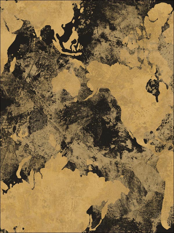 Galileo Faux fabric in metallic gold and ebony color - pattern number AV50900 - by Seabrook in the Avant Garde by Seabrook Designs collection