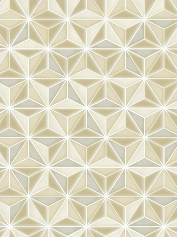 Einstein Geometric fabric in metallic gold and off white color - pattern number AV51405 - by Seabrook in the Avant Garde by Seabrook Designs collection