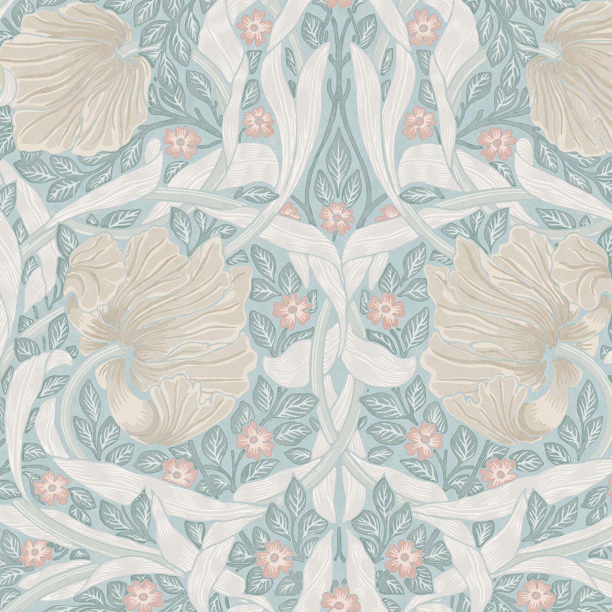 Pimpernel wallpaper in ocean color - pattern number 140507 - by Graham and Brown in the William Morris At Home SS25 collection