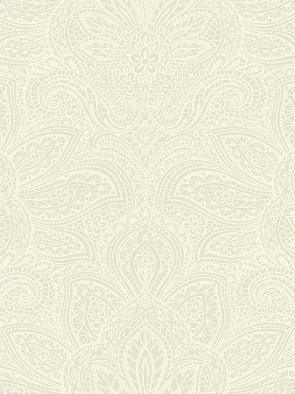 Lace Damask fabric in 60001 color - pattern number YC60001 - by Wallquest in the Yacht Club collection