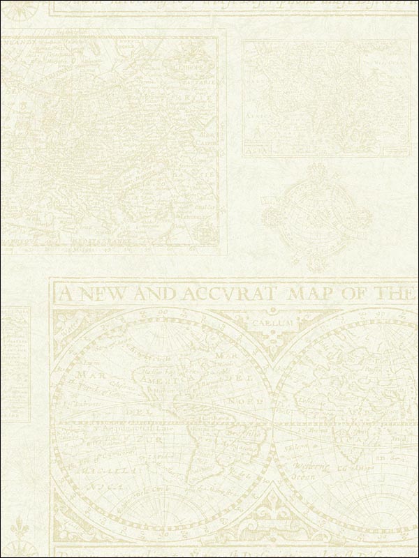 Antique Map fabric in 61008 color - pattern number YC61008 - by Wallquest in the Yacht Club collection