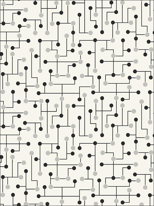 Pac Man fabric in 21400 color - pattern number BW21400 - by Paper and Ink in the Black and White Paper and Ink collection