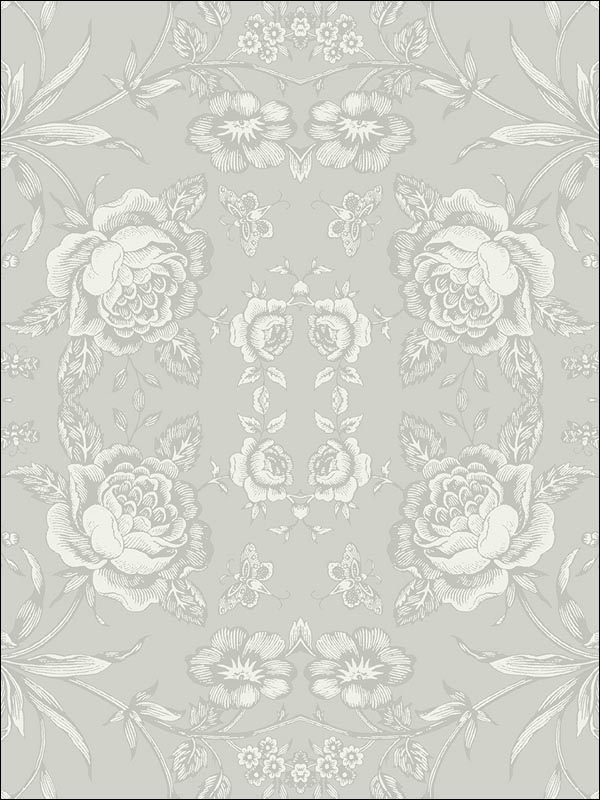 Rose Kaleidoscope wallpaper in 21607 color - pattern number BW21607 - by Paper and Ink in the Black and White Paper and Ink collection