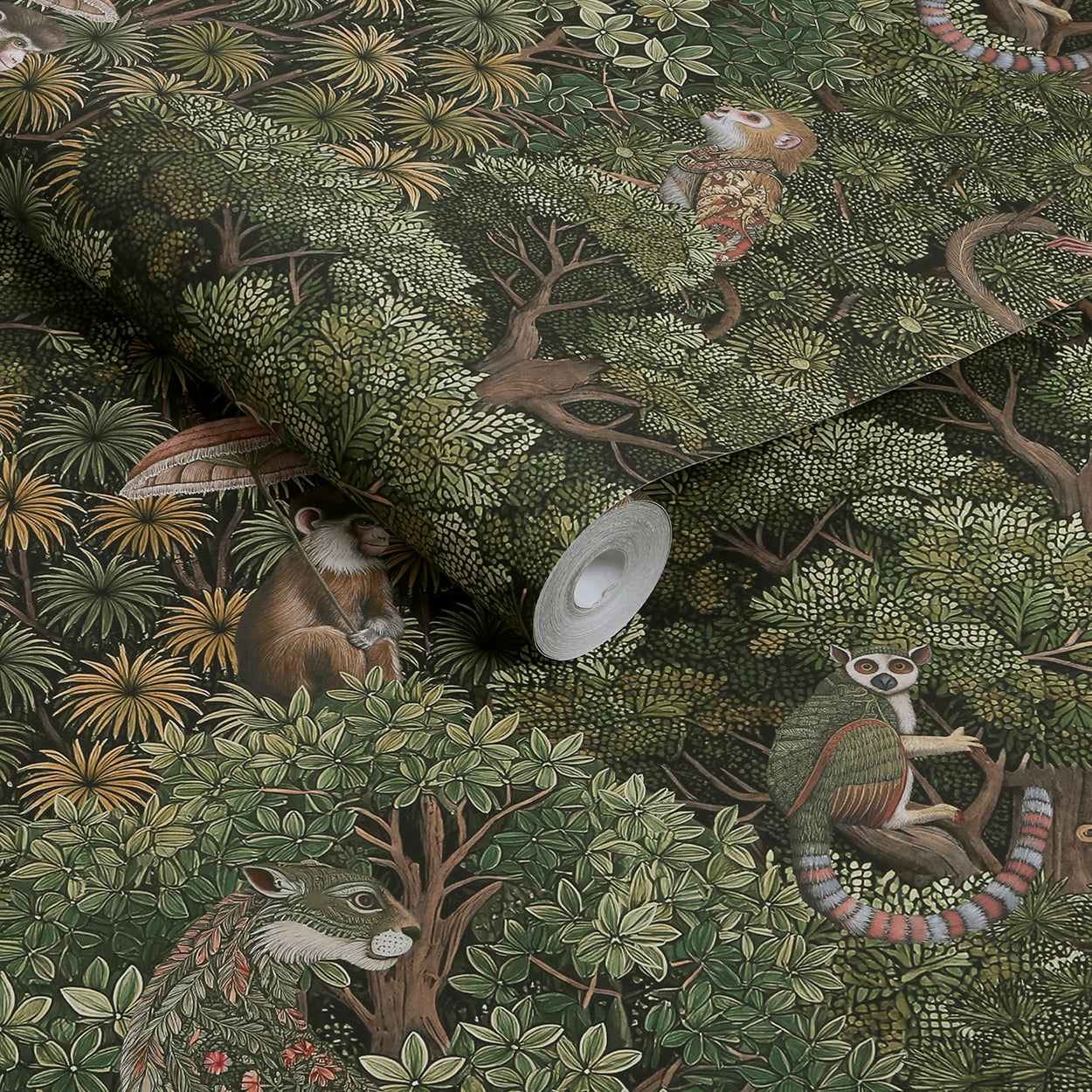 Treetop Troop Wallpaper in green color - pattern number 142310 - by Graham and Brown in the 2025 Exclusives collection
