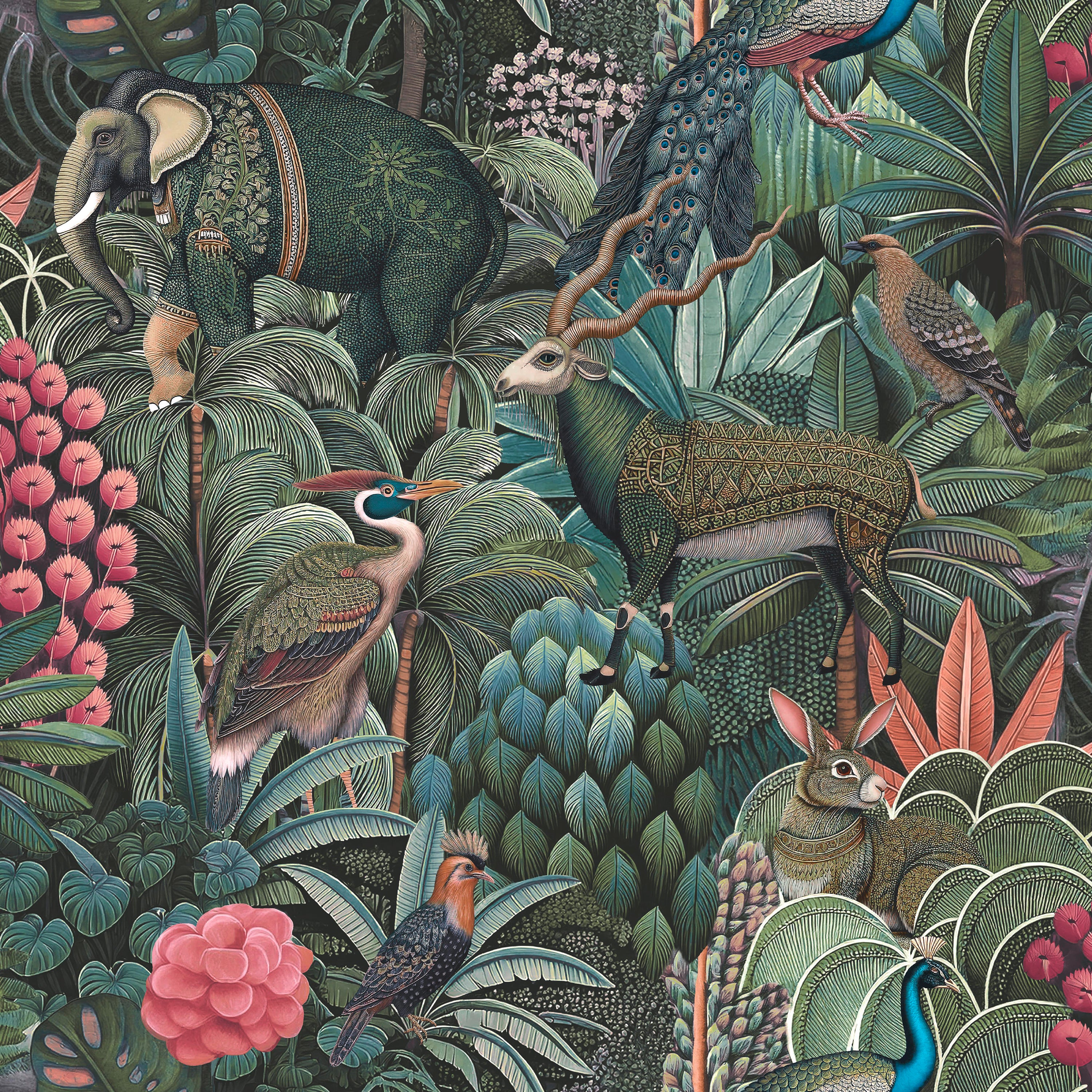 Jungle Jamboree Wallpaper in green color - pattern number 142317 - by Graham and Brown in the 2025 Exclusives collection