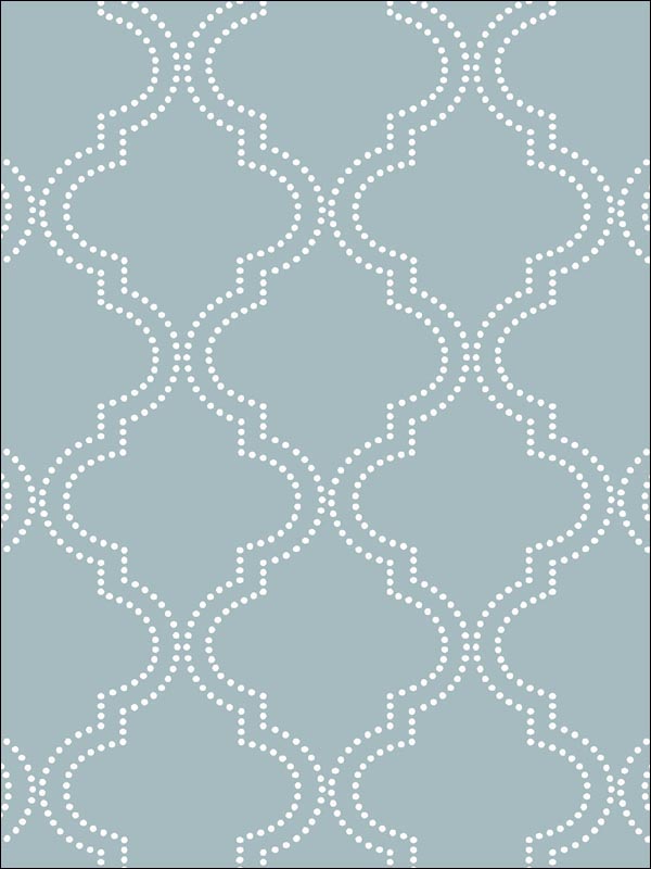 Quatrefoil Peel and Stick fabric in slate blue color - pattern number NU1826 - by Brewster in the NuWallpaper collection