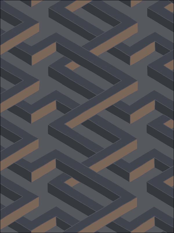 Luxor fabric in charcoal color - pattern number 105/1001.CS.0 - by Cole and Son in the Geometric II collection